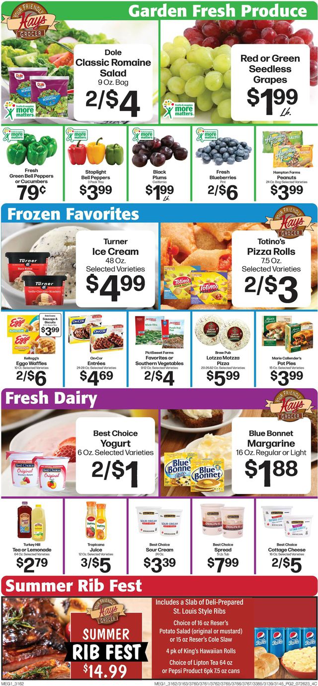 Hays Supermarket Ad from 07/26/2023