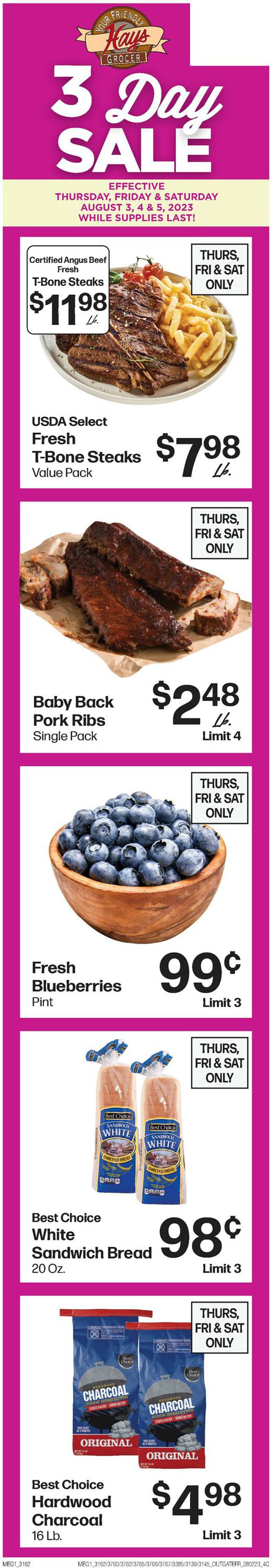 Hays Supermarket Ad from 08/02/2023