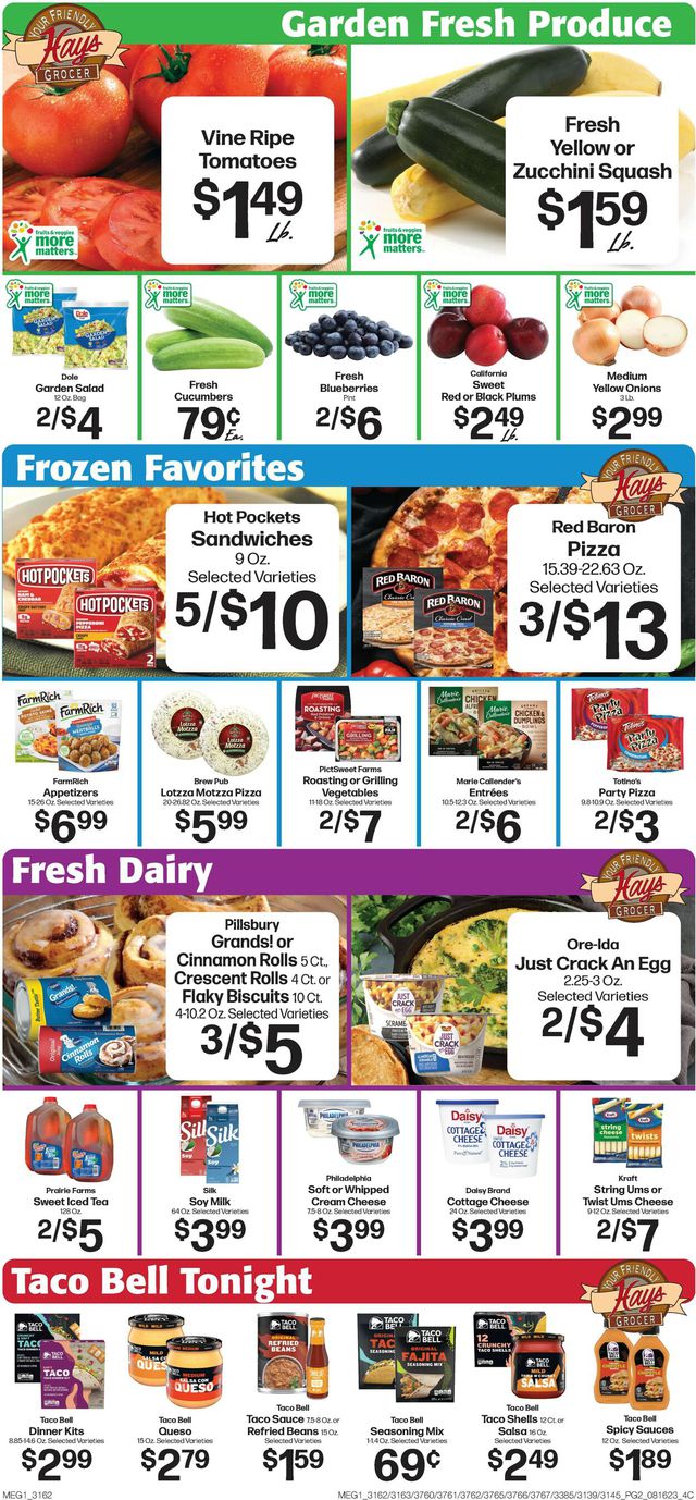 Hays Supermarket Ad from 08/16/2023