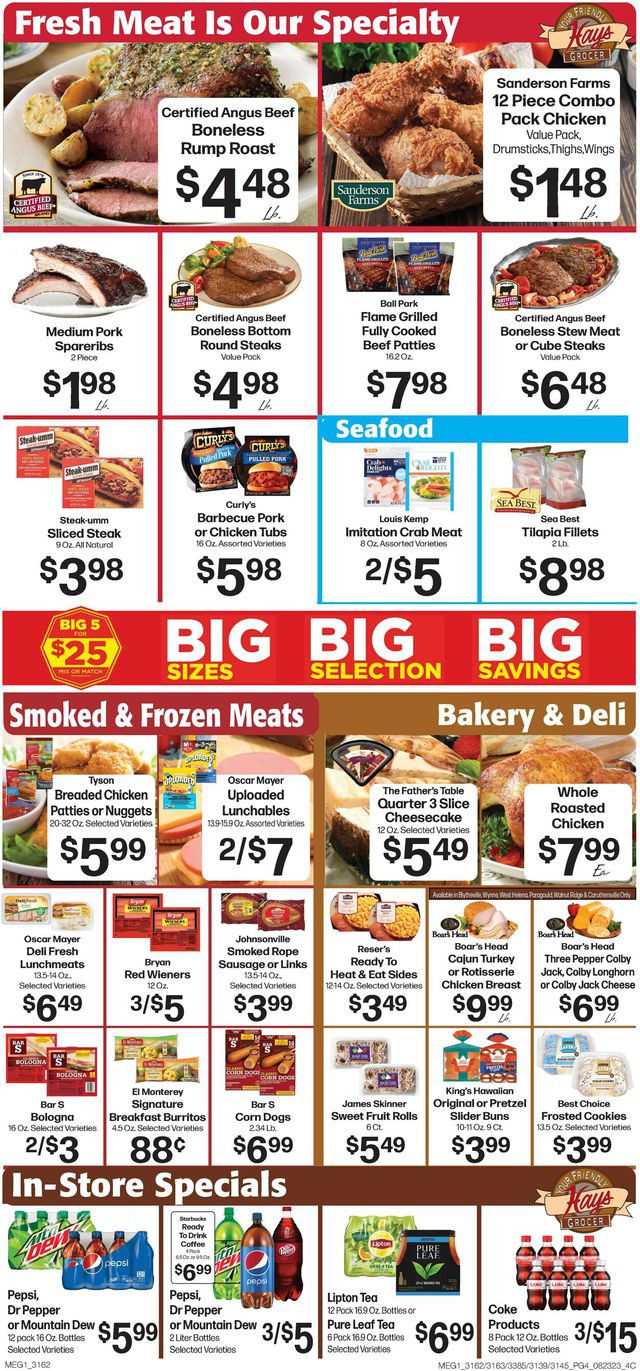 Hays Supermarket Ad from 08/23/2023