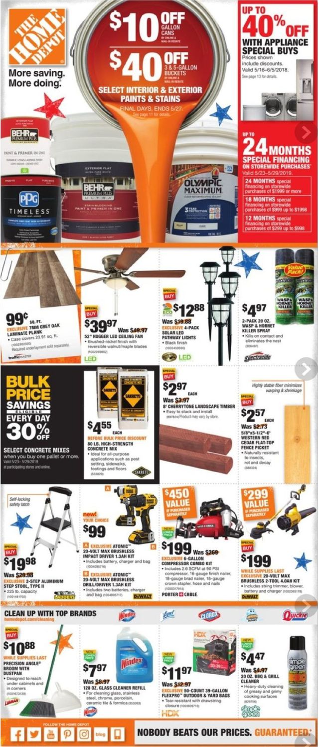 Home Depot Ad from 05/23/2019