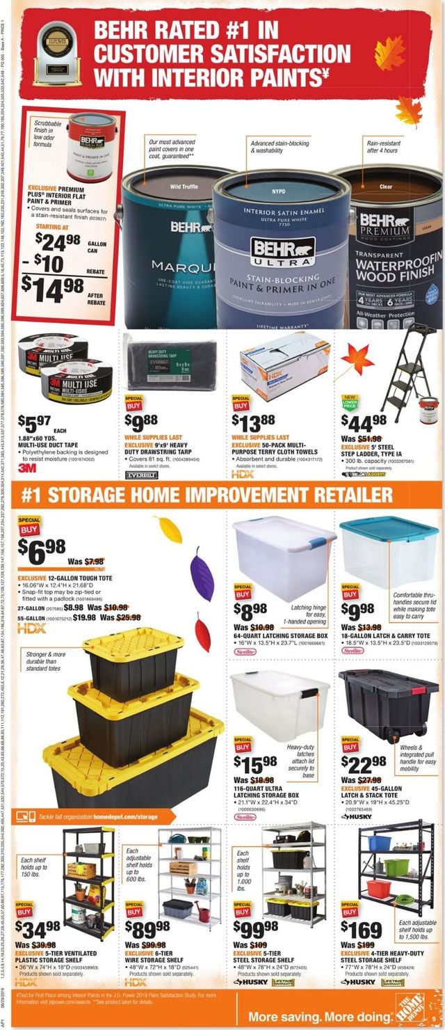 Home Depot Ad from 08/29/2019