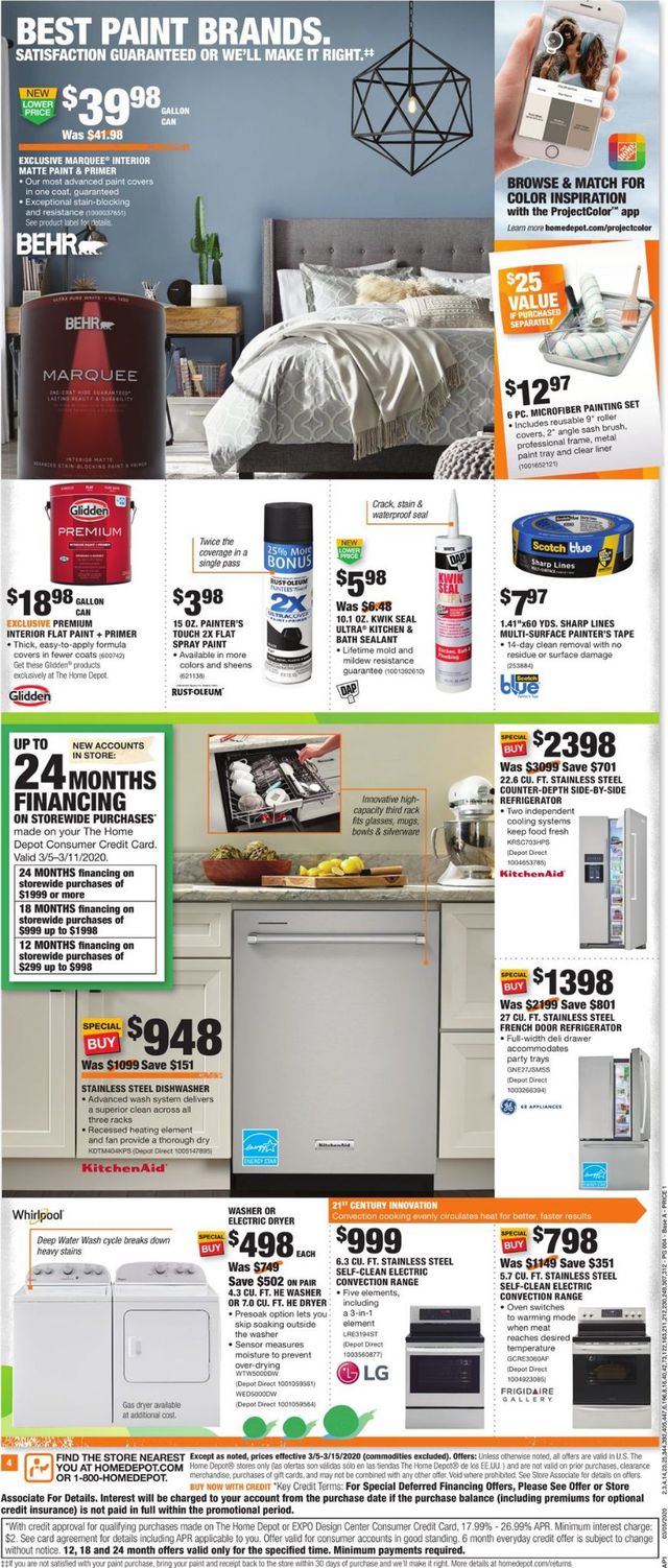 Home Depot Ad from 03/05/2020