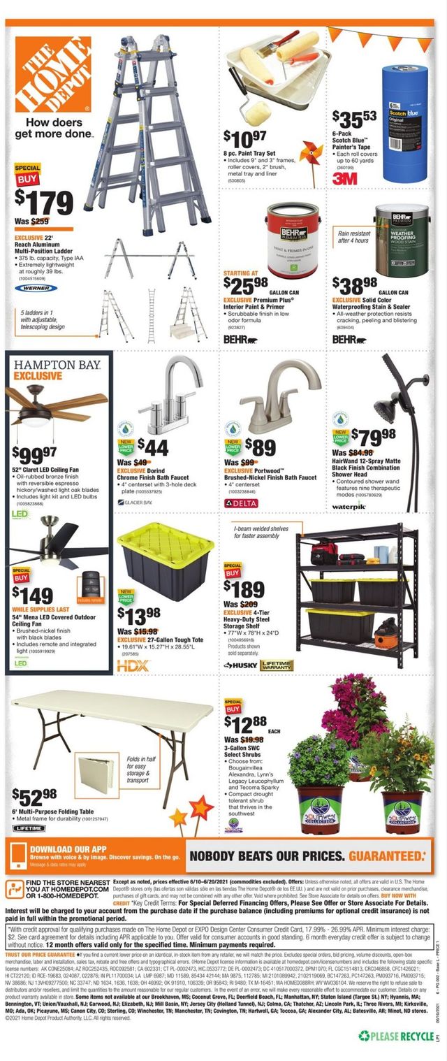 Home Depot Ad from 06/10/2021