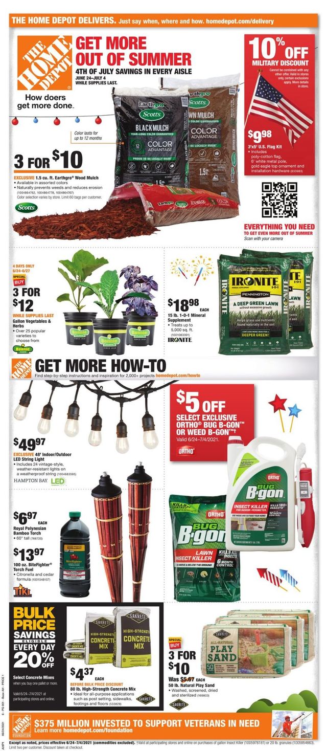 Home Depot Ad from 06/24/2021
