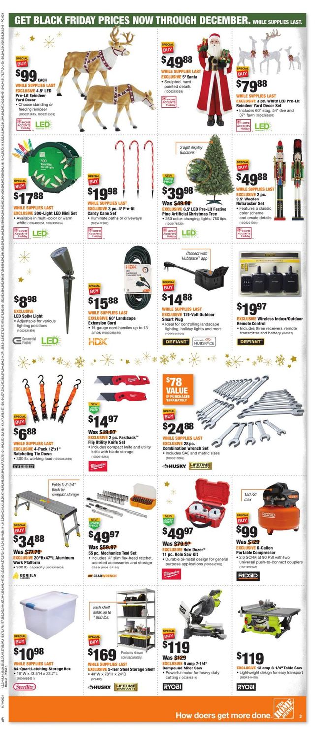 Home Depot Ad from 11/14/2021
