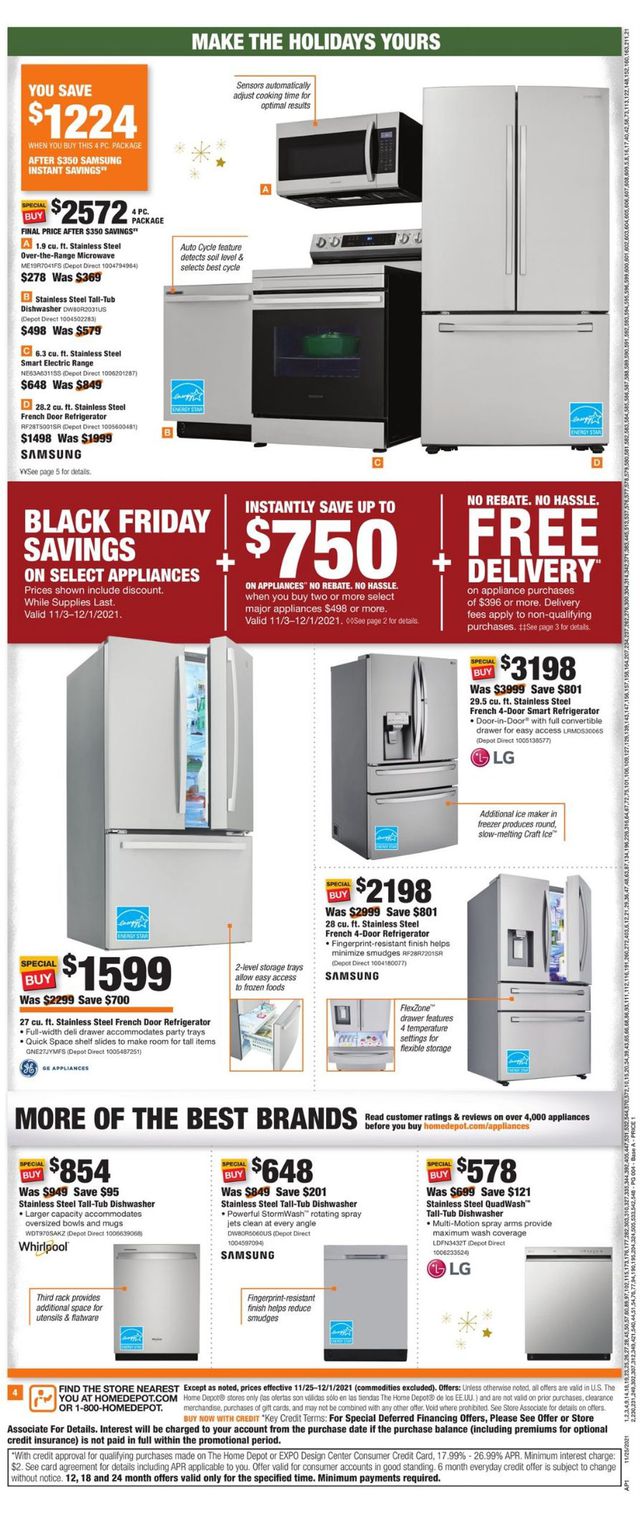 Home Depot Ad from 11/25/2021