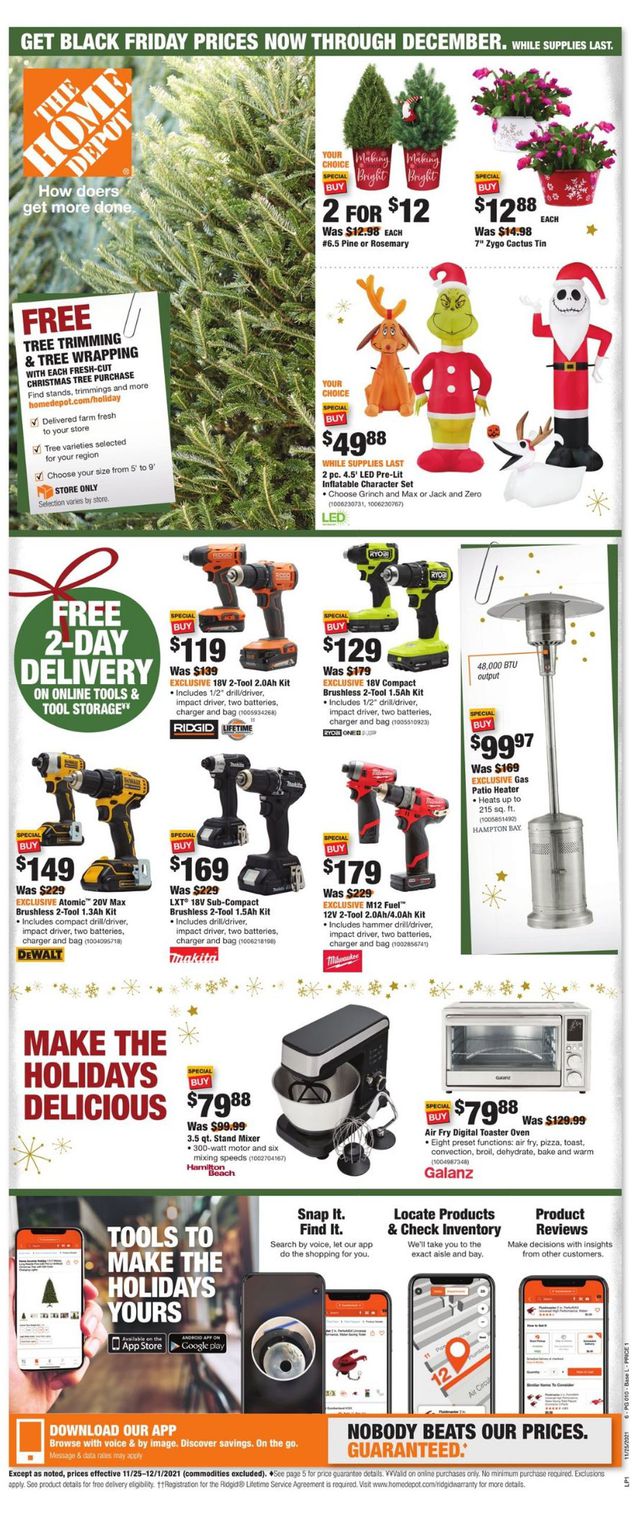 Home Depot Ad from 11/25/2021