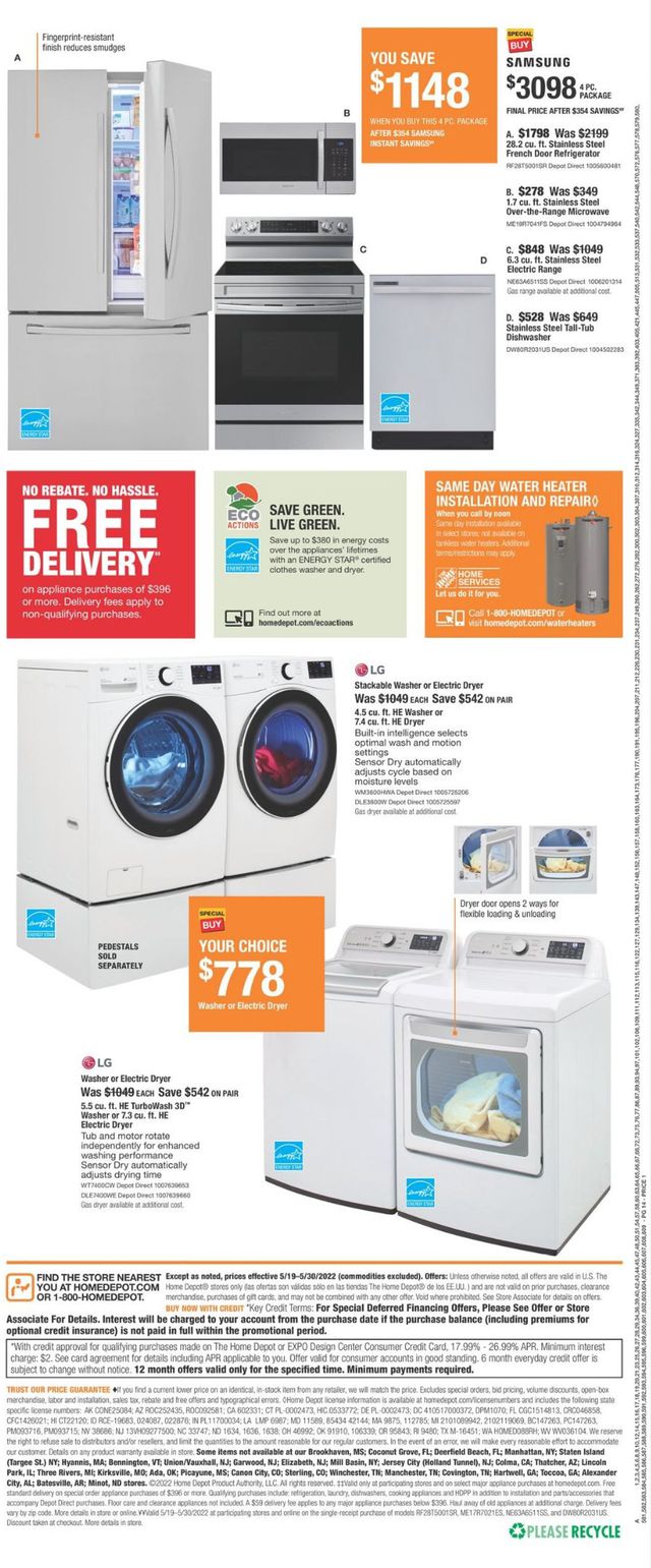 Home Depot Ad from 05/19/2022