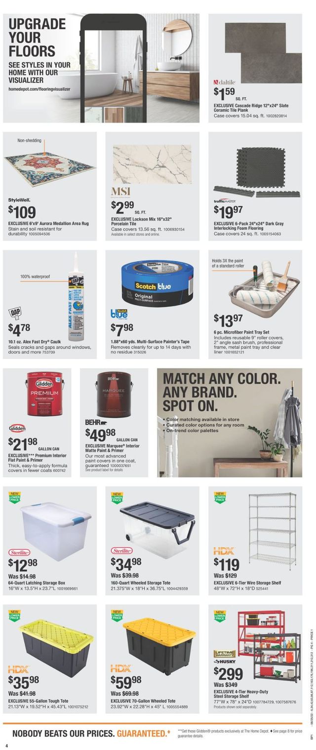 Home Depot Ad from 08/25/2022