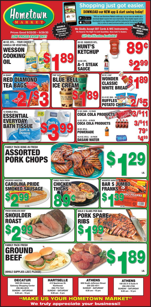 Hometown Market Ad from 09/23/2020