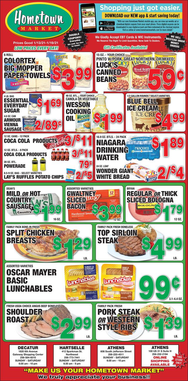 Hometown Market Ad from 01/13/2021