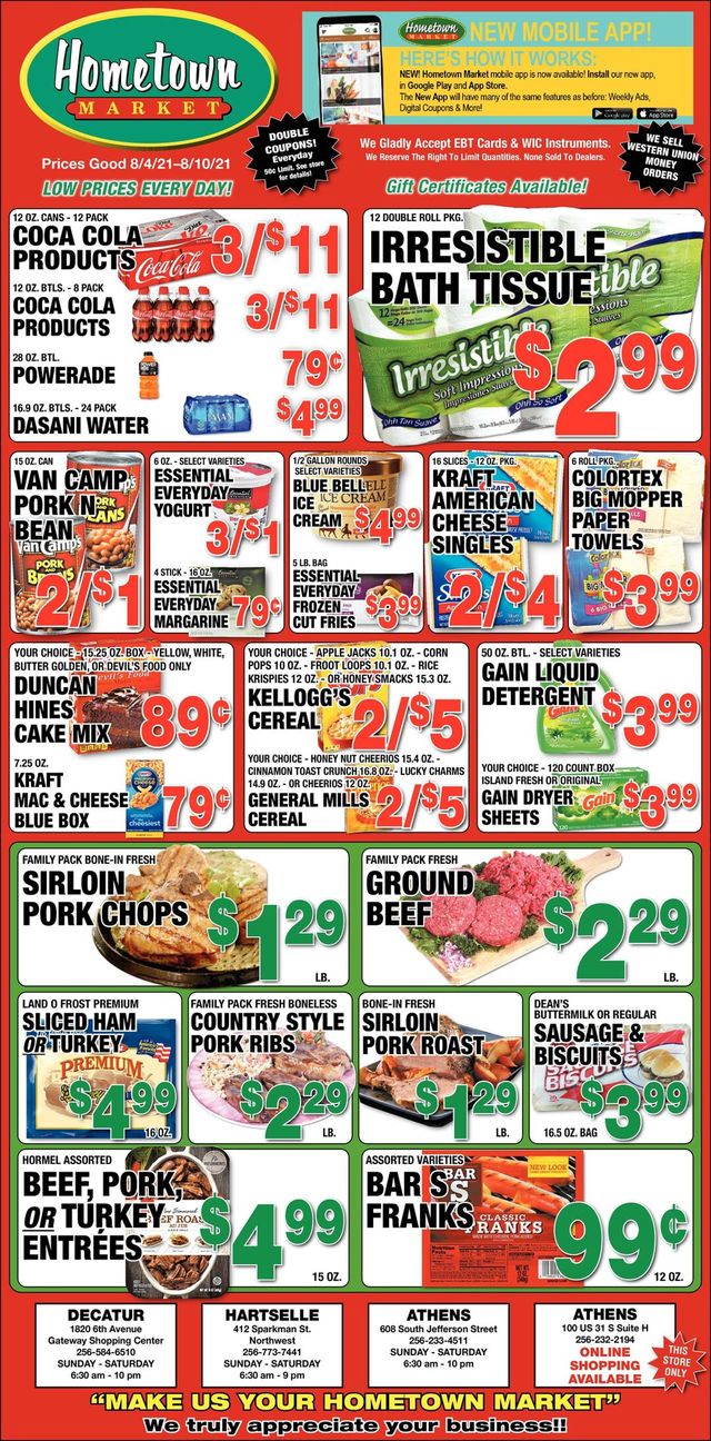 Hometown Market Ad from 08/04/2021