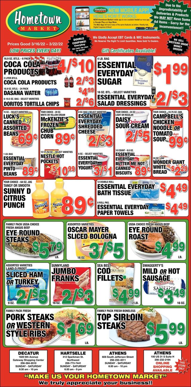 Hometown Market Ad from 03/16/2022