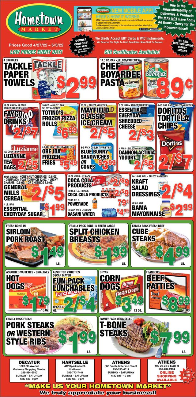 Hometown Market Ad from 04/27/2022