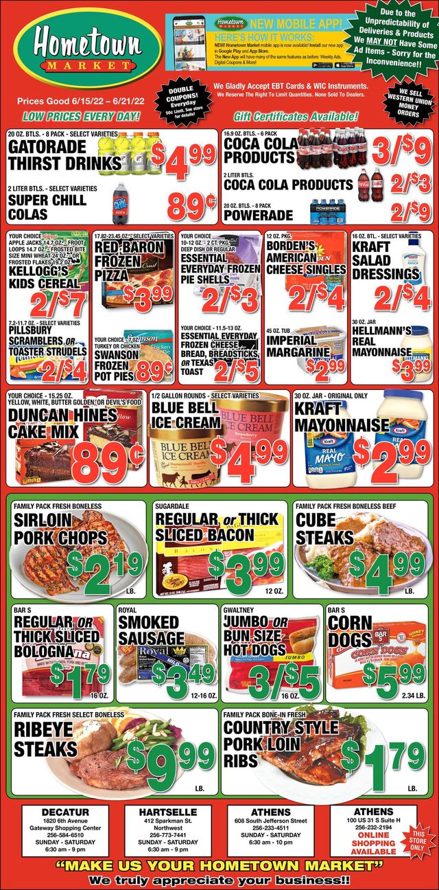 Hometown Market Ad from 06/15/2022