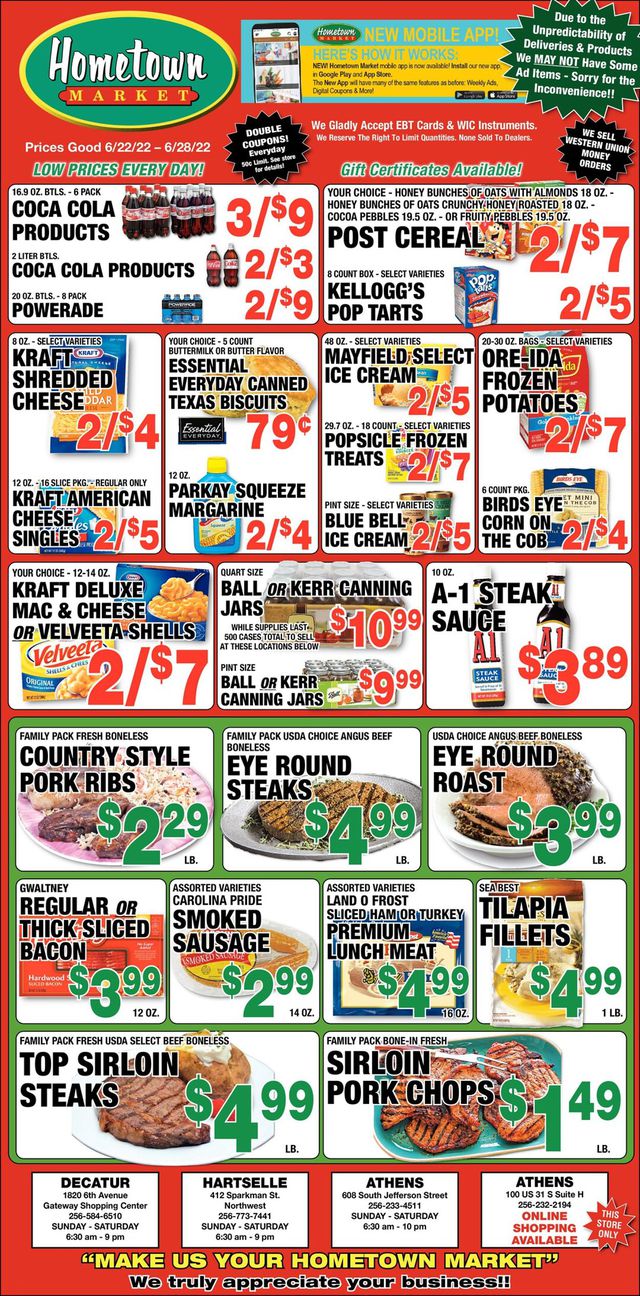 Hometown Market Ad from 06/22/2022
