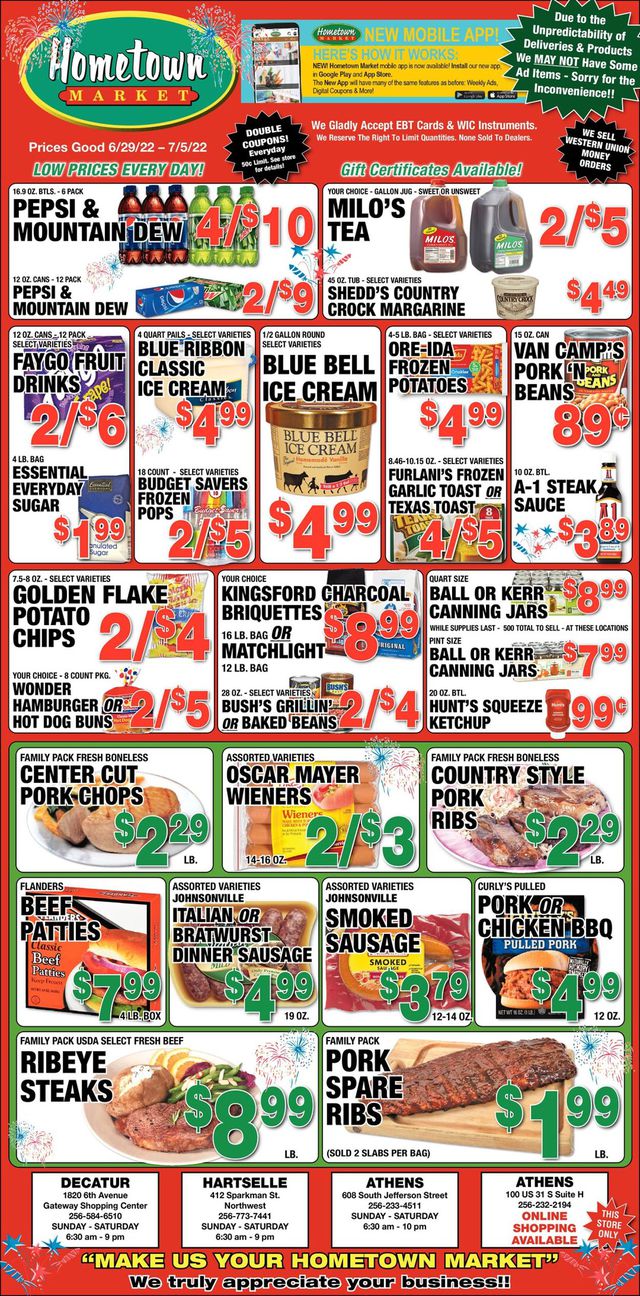 Hometown Market Ad from 06/29/2022