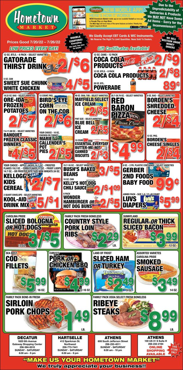 Hometown Market Ad from 07/20/2022