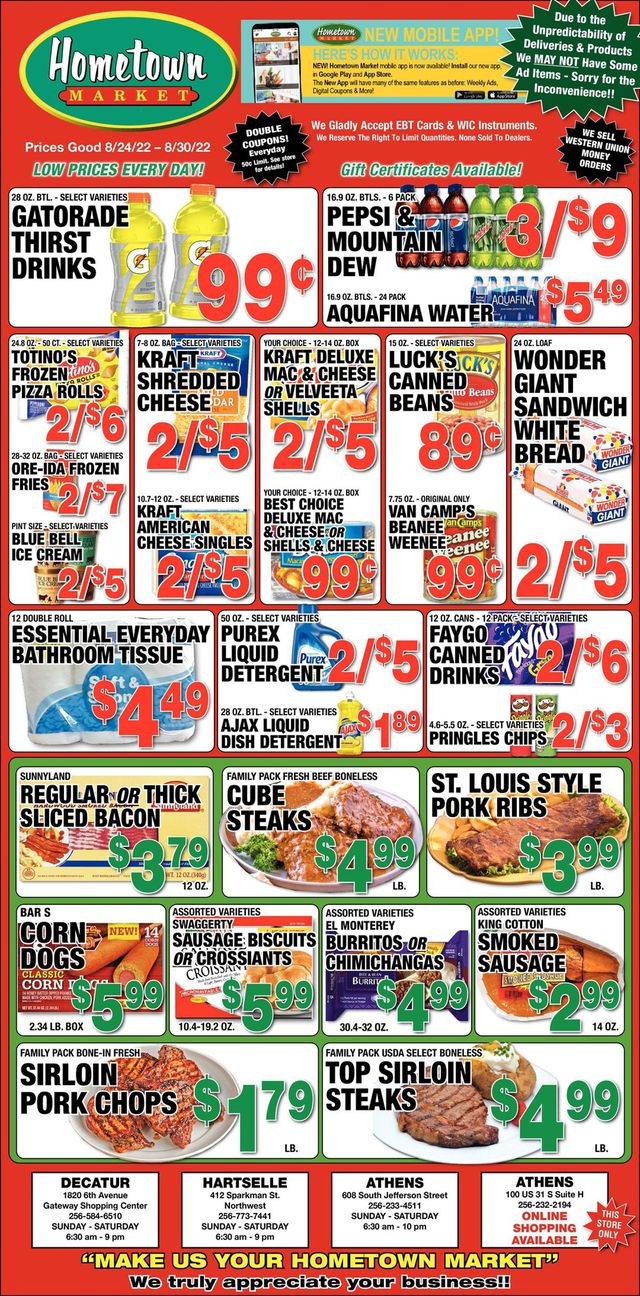 Hometown Market Ad from 08/24/2022