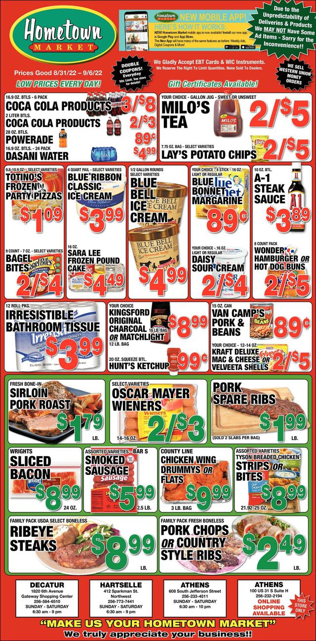 Hometown Market Ad from 08/31/2022
