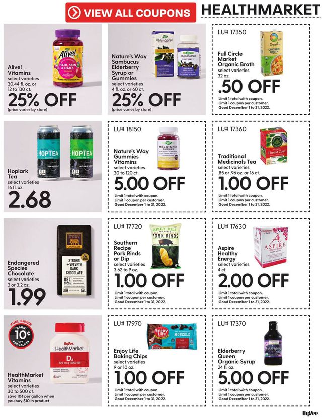 HyVee Ad from 12/01/2022