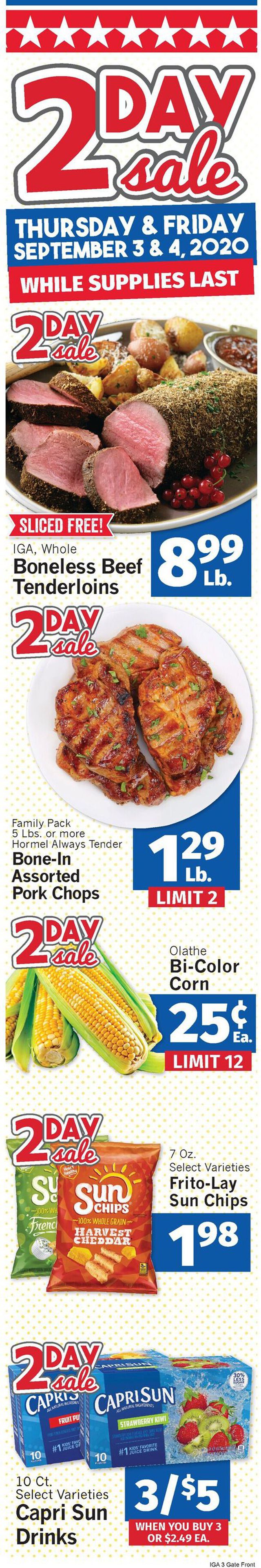 IGA Ad from 09/02/2020