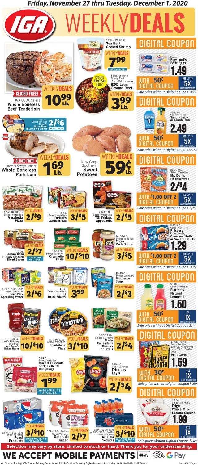IGA Ad from 11/27/2020