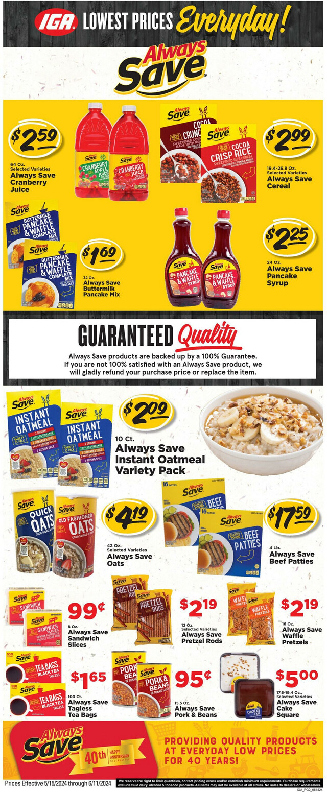IGA Ad from 05/22/2024