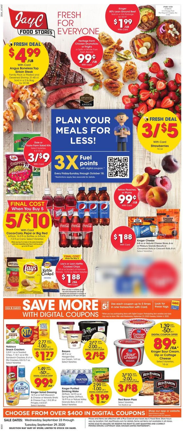 Jay C Food Stores Ad from 09/23/2020