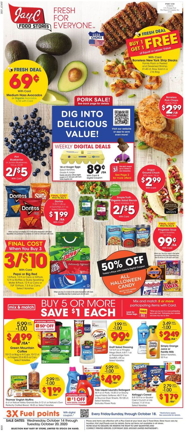 Jay C Food Stores Ad from 10/14/2020