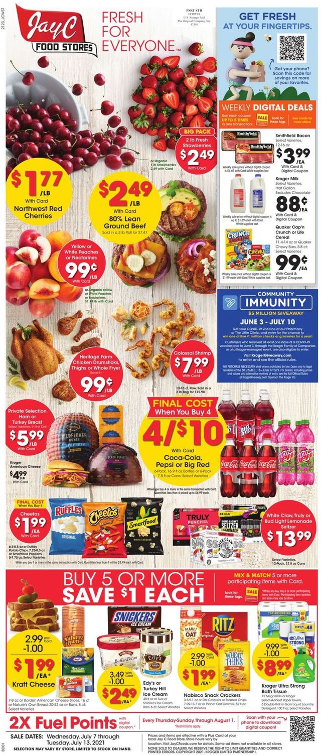 Jay C Food Stores Ad from 07/07/2021