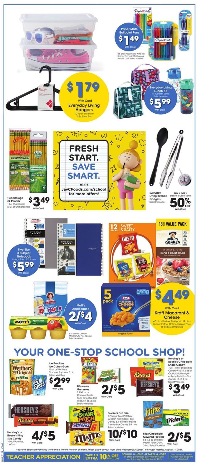 Jay C Food Stores Ad from 08/25/2021