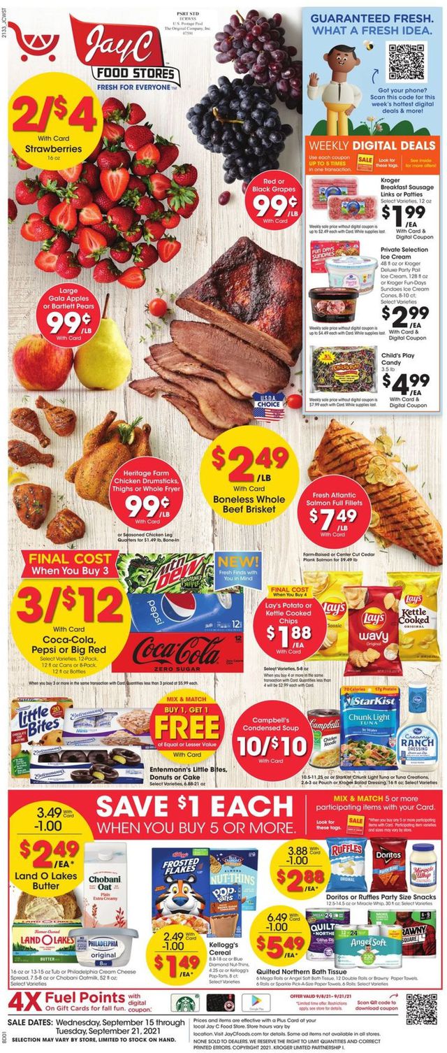 Jay C Food Stores Ad from 09/15/2021