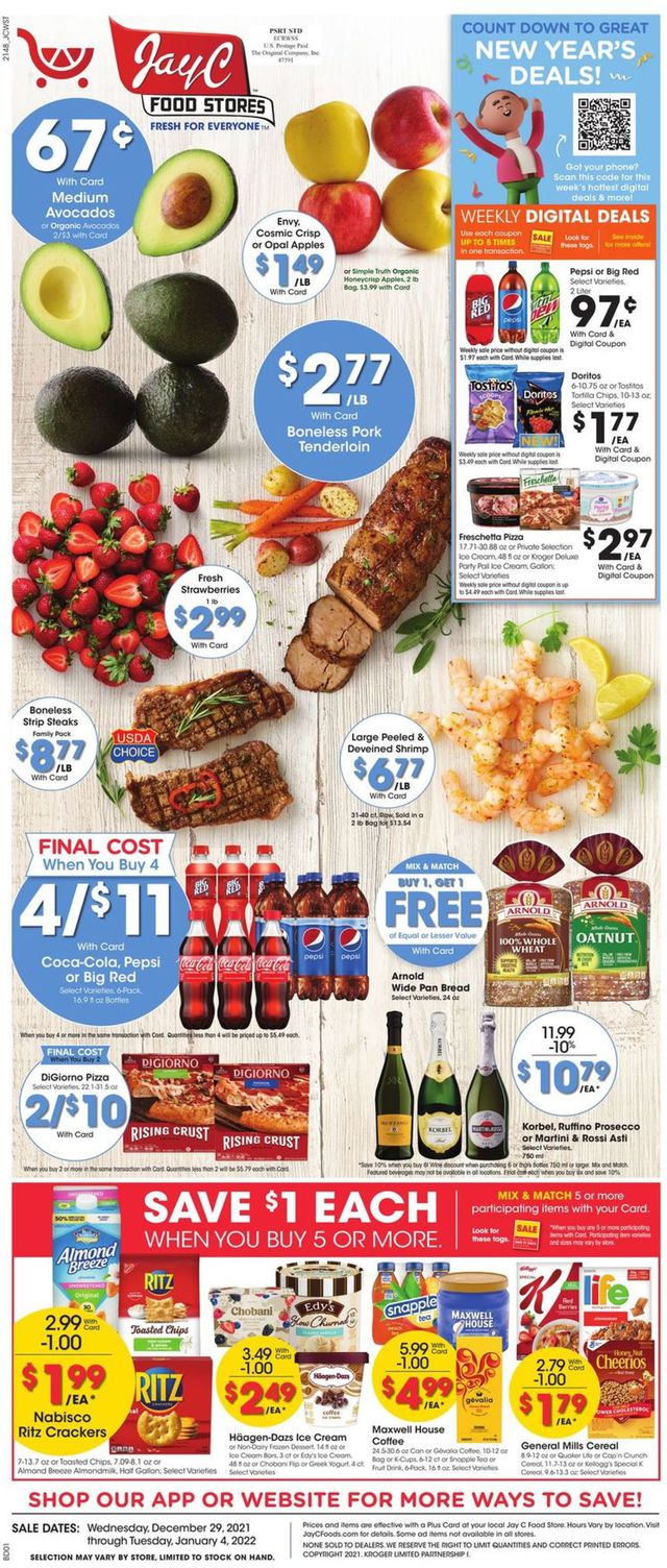 Jay C Food Stores Ad from 12/29/2021