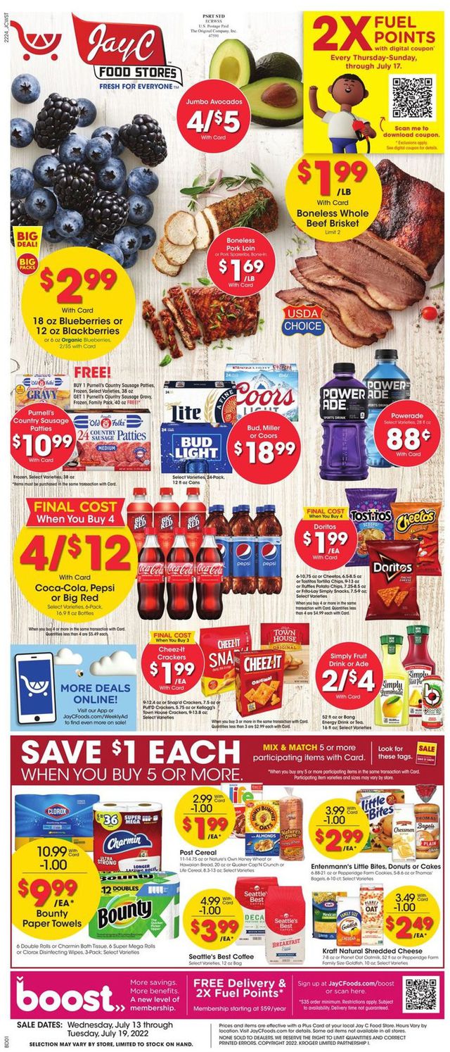 Jay C Food Stores Ad from 07/13/2022