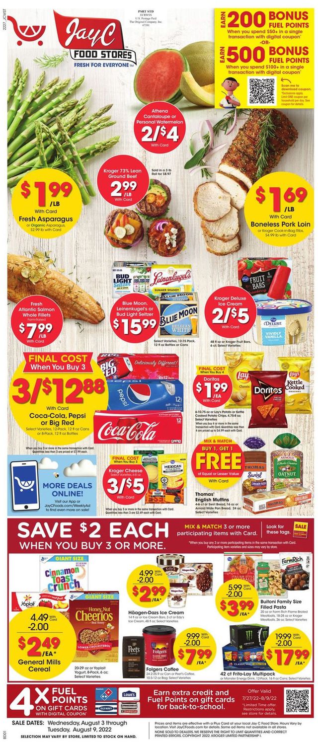 Jay C Food Stores Ad from 08/03/2022
