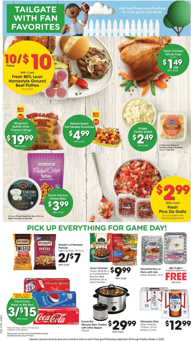 Jay C Food Stores Ad from 09/28/2022