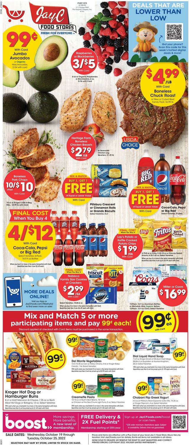 Jay C Food Stores Ad from 10/19/2022