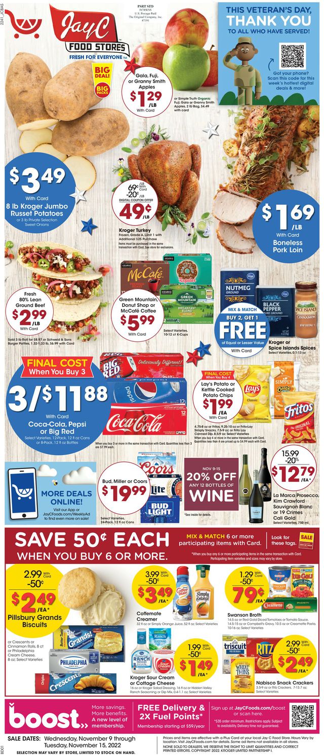 Jay C Food Stores Ad from 11/09/2022