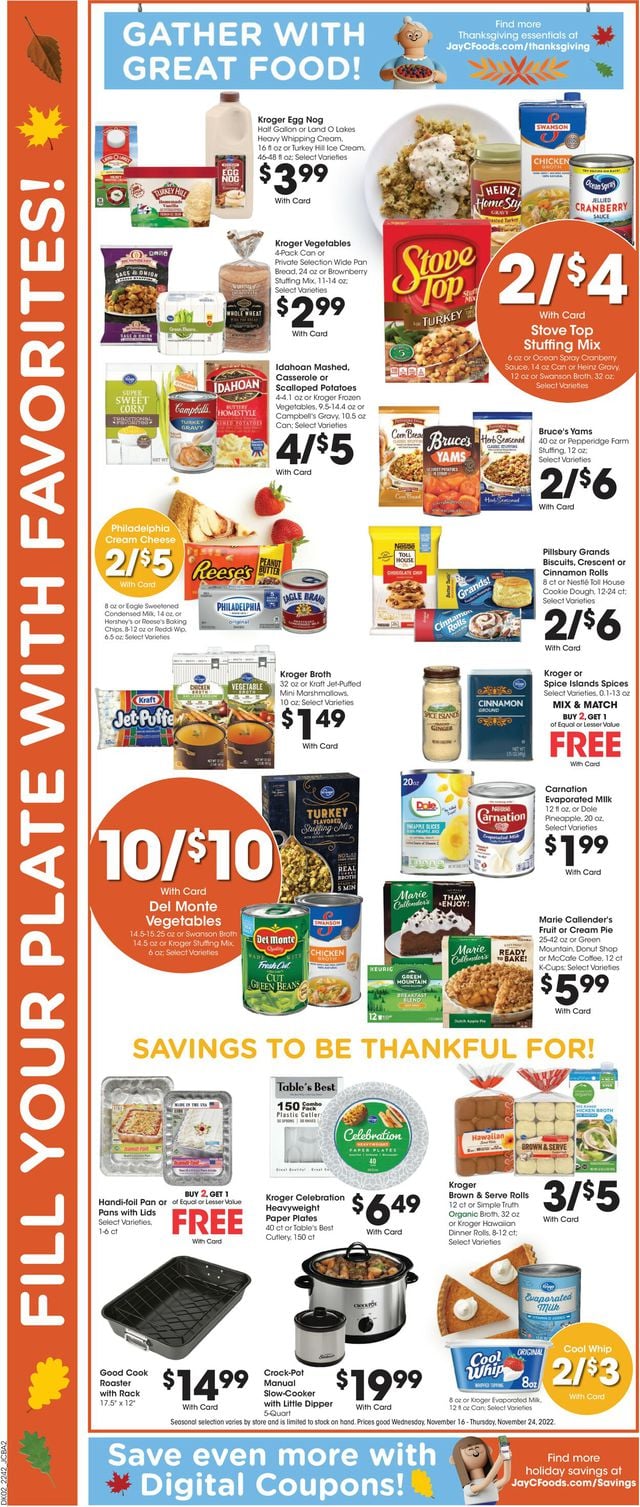 Jay C Food Stores Ad from 11/16/2022