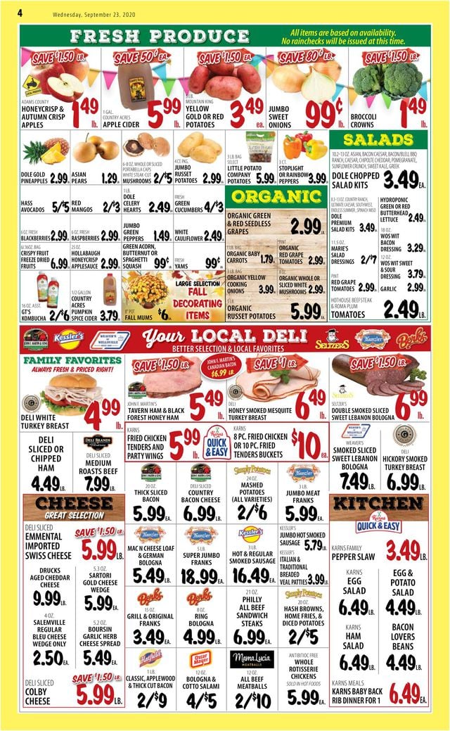 Karns Quality Foods Ad from 09/22/2020