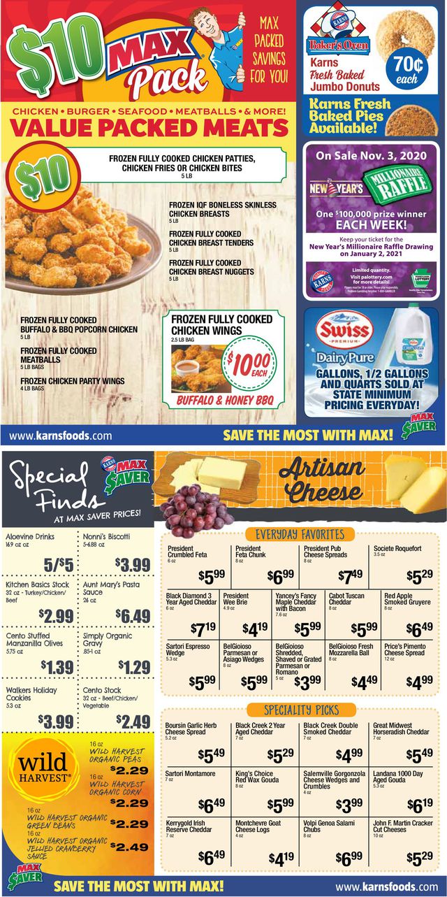 Karns Quality Foods Ad from 11/03/2020