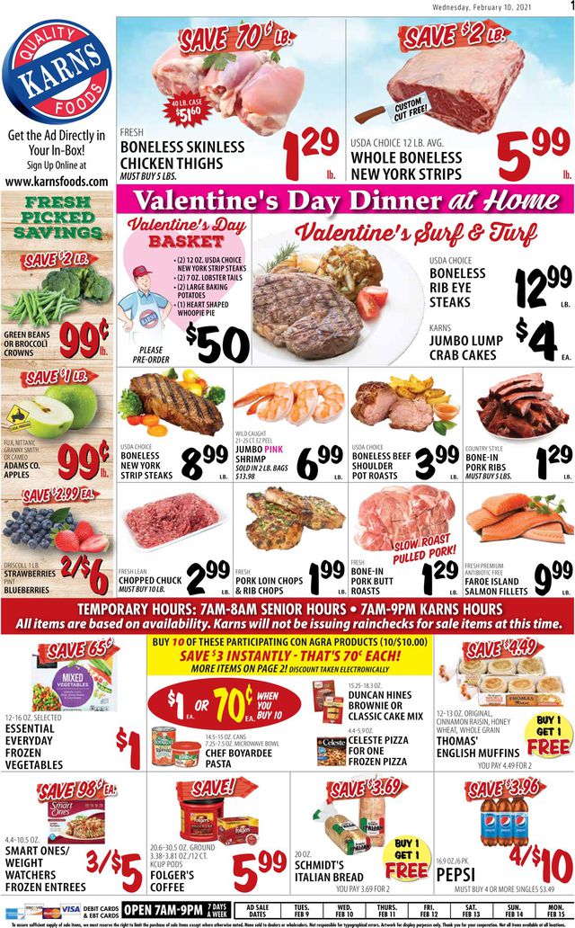Karns Quality Foods Ad from 02/09/2021