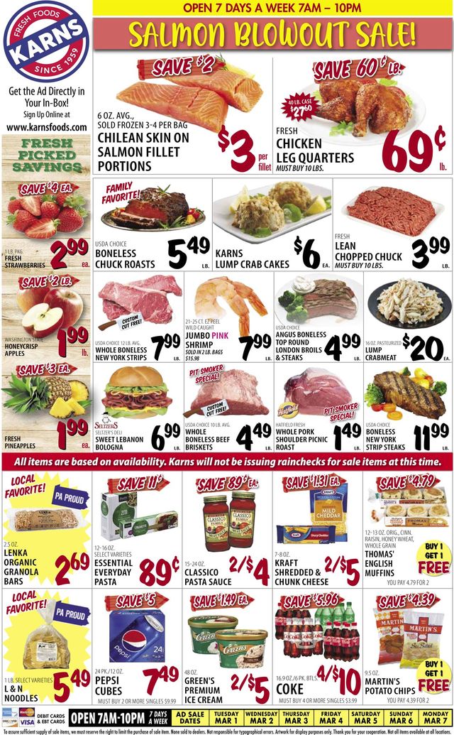 Karns Quality Foods Ad from 03/01/2022