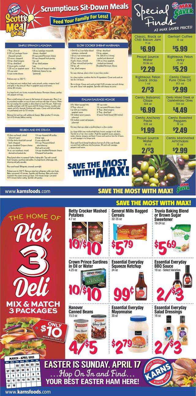 Karns Quality Foods Ad from 03/22/2022
