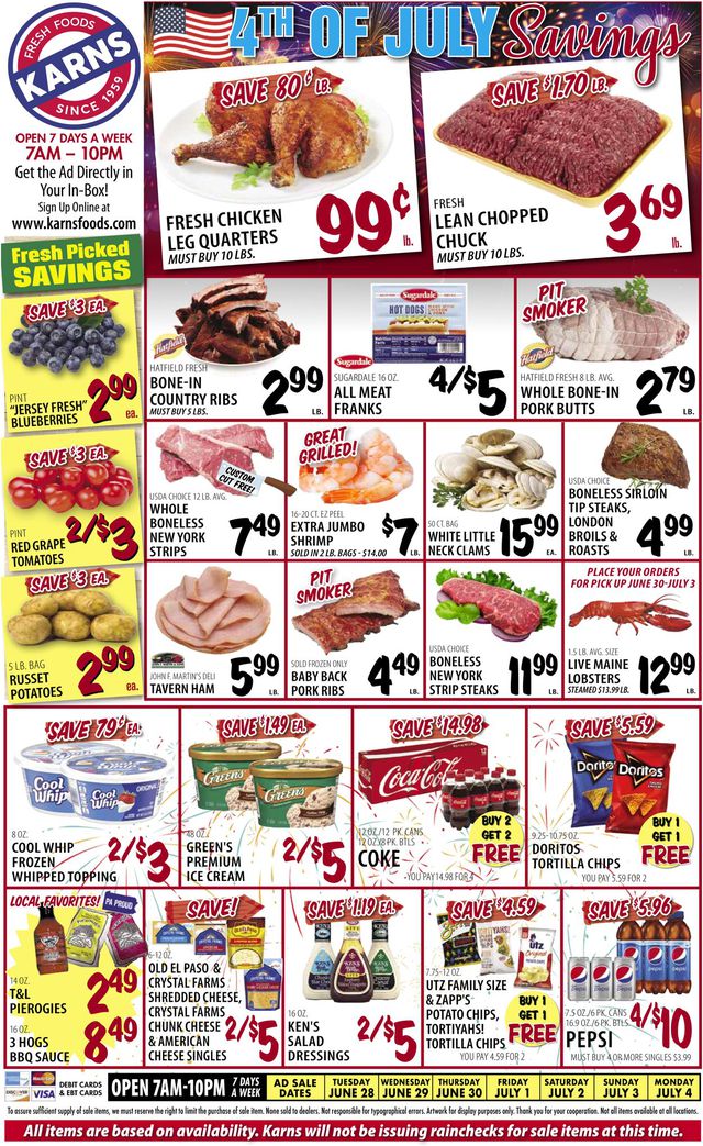 Karns Quality Foods Ad from 06/28/2022