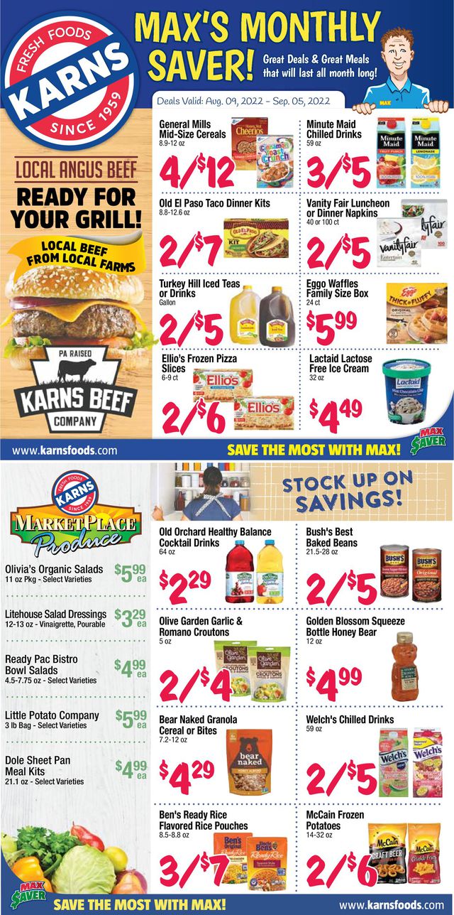 Karns Quality Foods Ad from 08/09/2022