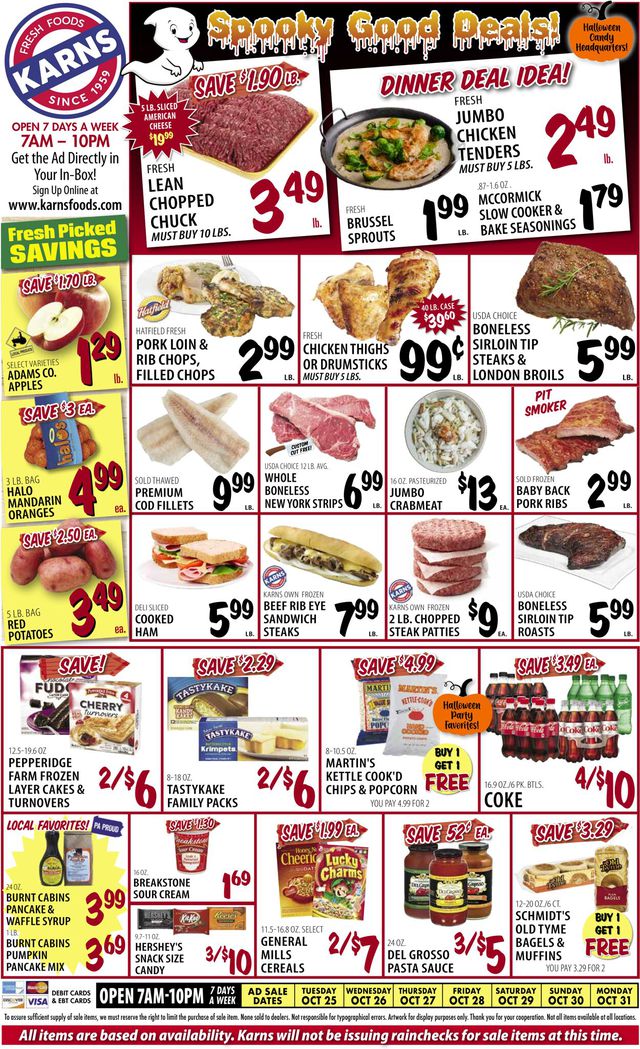 Karns Quality Foods Ad from 10/25/2022