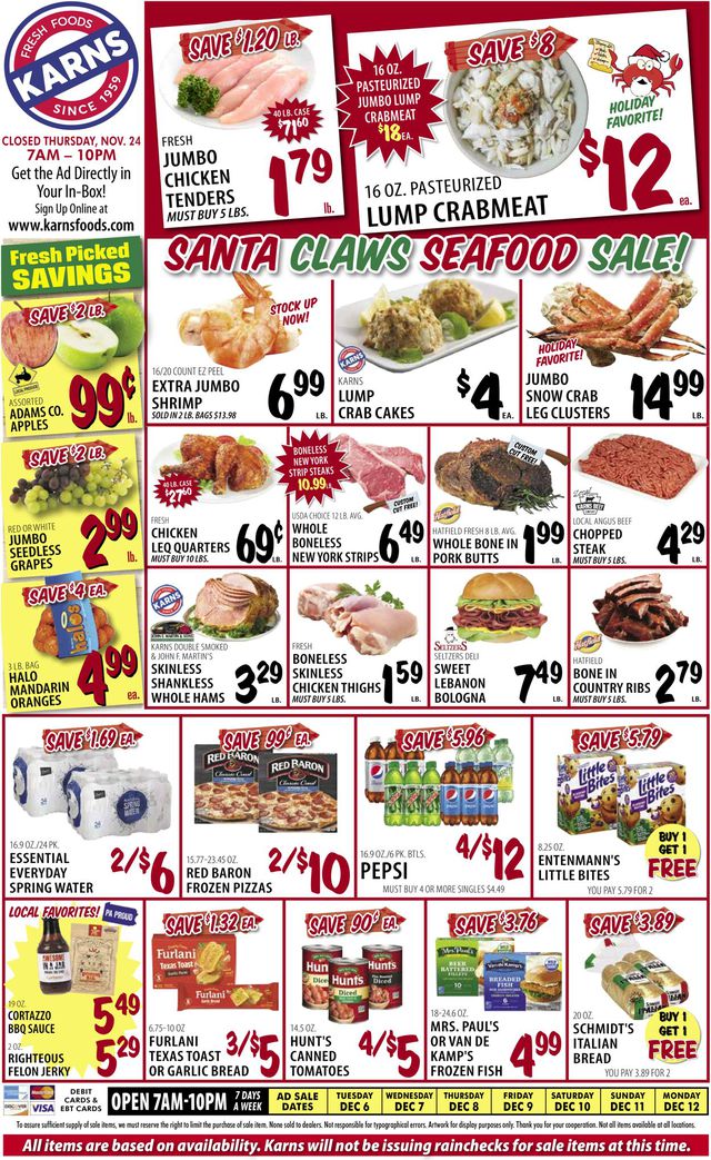 Karns Quality Foods Ad from 12/06/2022